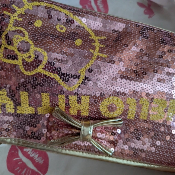 Hello kitty purse bag sequins gold ish yellow ish pink - Picture 7 of 9